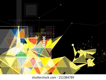 abstract structure circuit computer triangle technology business background