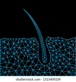 Abstract structure of hair growth. Vector illustration.