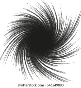 Abstract structure made by shuffled round particles. Swarm of dots. Rippled random halftone illustration for backdrop.