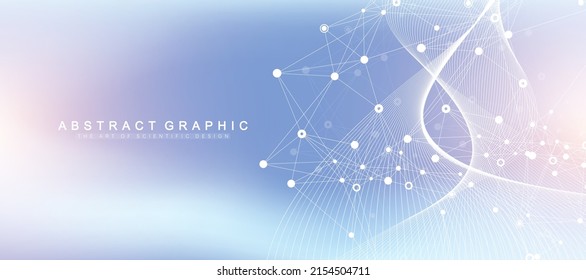 Abstract structure molecules or atom for science or medical background.