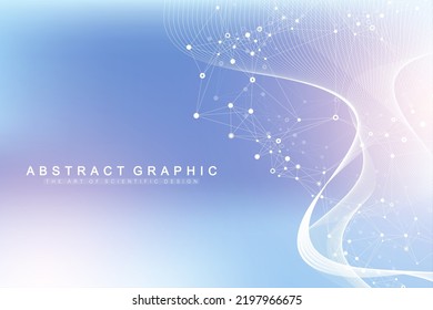Abstract structure molecules or atom for science or medical background