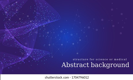 Abstract structure for science or medical background genetic engineering and gene manipulation. Innovation technology concept network scientific research.