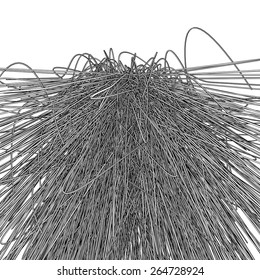 Abstract structure. Vector design. Chaotically twisted pipe.