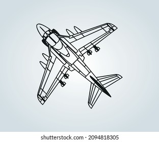 abstract structure of war plane for illustration