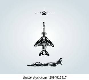 abstract structure of war plane for illustration