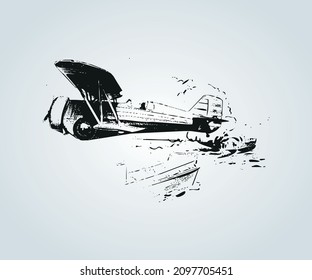 Abstract structure of war plane for illustration