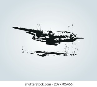 Abstract structure of war plane for illustration