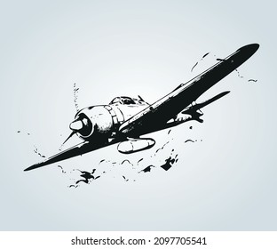 Abstract structure of war plane for illustration