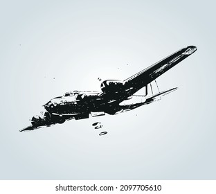 Estructura abstracta del avión de guerra para ilustración