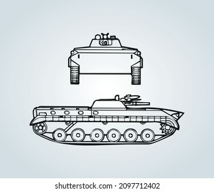 abstract structure of war tank for illustration