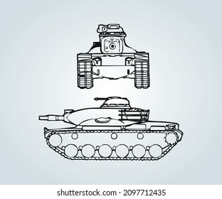 abstract structure of war tank for illustration