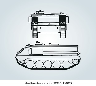 estructura abstracta del tanque de guerra para ilustración