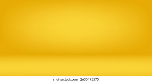Abstract studio backgrounds. yellow walls for photography space vector simple set with bright gradient spotlight modern art simple design