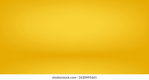 Fundo de estúdio abstrato. paredes amarelas para fotografia espaço vetor simples conjunto com brilho gradiente holofote moderno