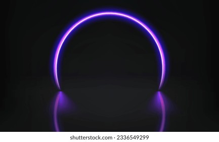 Abstraktes Studio mit leuchtendem Neonlicht. 3D-Vektorgrafik