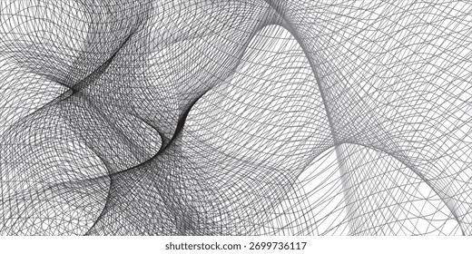 Abstrato Impressionante padrão de linha de contorno. O arranjo de linhas onduladas forma uma arte abstrata elegante.