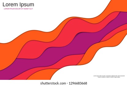 Abstract style 3d paper cut vector background