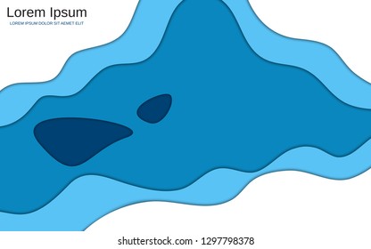 Abstract style 3d paper cut vector background. Design for business presentation, slideshow, website