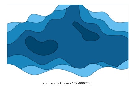 Abstract style 3d paper cut vector background. Design for business presentation, slideshow, website
