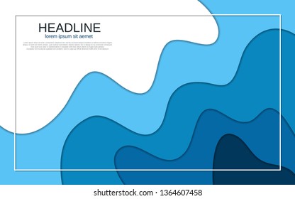 Abstract style 3d paper cut vector background. Design for business presentation, slideshow, website