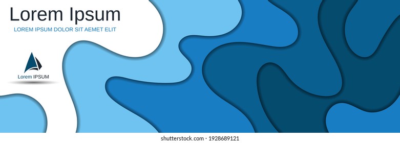 Estilo abstracto 3d plantilla de banner vectorial de corte de papel