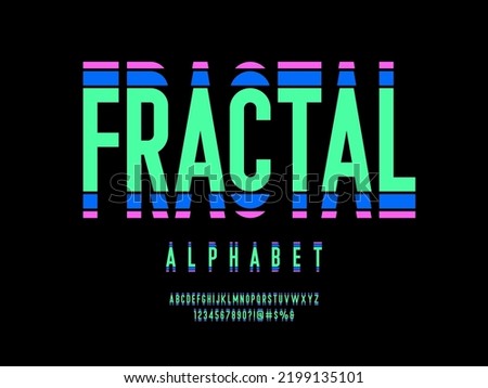 abstract style alphabet design with uppercase, numbers and symbols