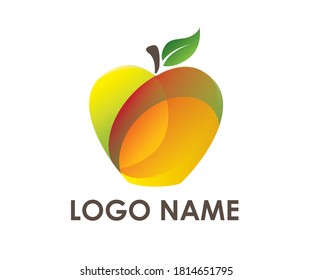 Estilo abstracto plantilla de logotipo de manzana, lugar para el nombre de su logotipo