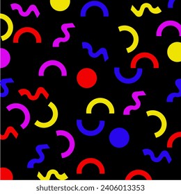 fondo de arte de estilo abstracto para niños o diseño de moda con formas básicas. Sencillo papel tapiz de garabato infantil.