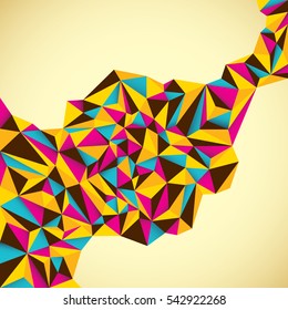 Abstract style background with colorful geometric composition made of triangles. Vector illustration.