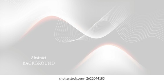 Abstract style background using light and gray tones, giving a calm and luxurious feel. Curved lines and fine lines create a small wave effect on the floor. The texture of the image looks smooth.