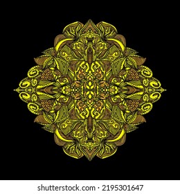 abstract style batik drawing design part 4