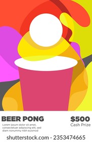abstract style beer pong poster template vector illustration