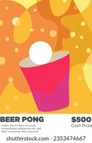 abstract style beer pong poster template vector illustration