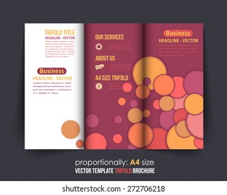 Abstract Style Business Concept Tri-fold Design and Brochure, Catalog Vector Template 