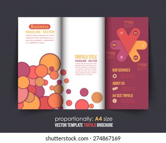 Abstract Style Business Concept Tri-fold Design and Brochure, Catalog Vector Design Template 