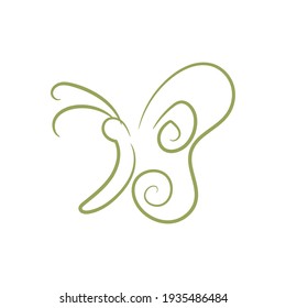 Abstract style of butterfly vector on white background suitable for abstract vector illustration collections