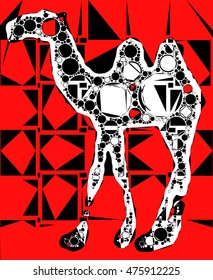 Abstract style with camel shape illustration vector pattern.