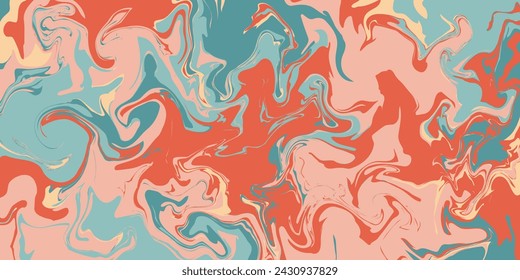 Estilo abstracto caótico ondulado primavera rojo, rosa, amarillo, naranja, azul diseño - fondo. Dibujado a mano ilustración vectorial multicolor para tarjetas, negocios, banners, papel pintado, textil, envoltura	