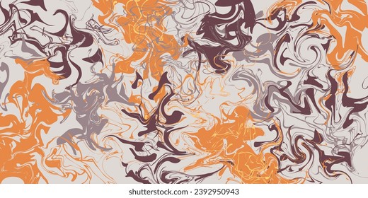 Abstract style chaotic wavy yellow-orange-brown design on white background. Multicolored vector illustration for cards, business, banners, wallpaper, textile