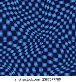 Abstract style chess texture 3d background. Geometric wave pattern with the optical effect of illusion. Vector illustration.