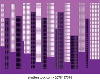 An abstract style  city skyline in mauve and purple as a background