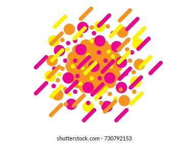 Abstract style composition with geometric shapes in various colors. Vector illustration. Background. Tao-cosmic