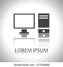 Abstract style computer with blank screen. Template for any content