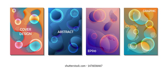 Abstract style covers design set. Colorful  gradients background modern template design for web. Cool gradients. Bundle of Future geometric patterns. Eps10