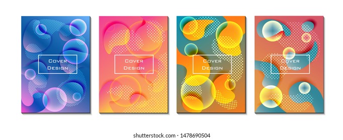 Abstract style covers design set. Colorful  gradients background modern template design for web. Cool gradients. Bundle of Future geometric patterns. Eps10