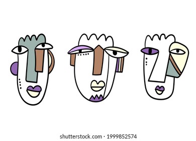 rostro cubismo de estilo abstracto, adecuado para camisetas, decoración de pared