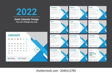 Abstract style disk calendar design. Monthly calendar template for 2022.  