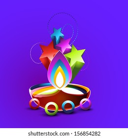 abstract style diwali vector design