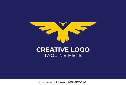 Abstract style eagle logo template design. Predator bird,  Premium Falcon Hawk Eagle Vintage logo