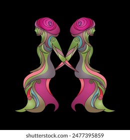 abstract style female painting artwork